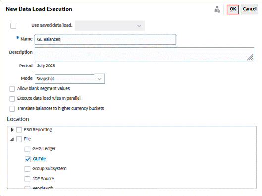 New Data Load Execution